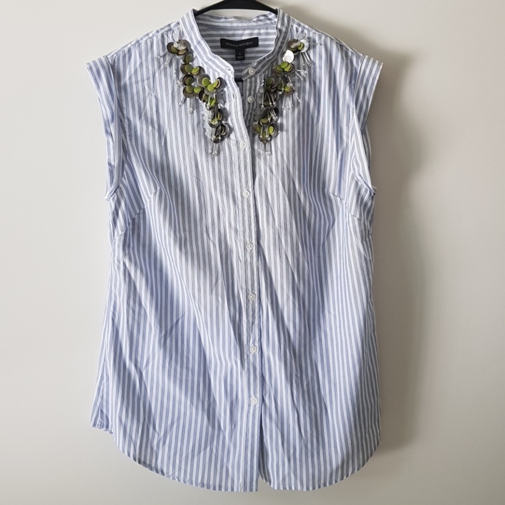 NWT Banana Republic Beaded Sleeveless Top